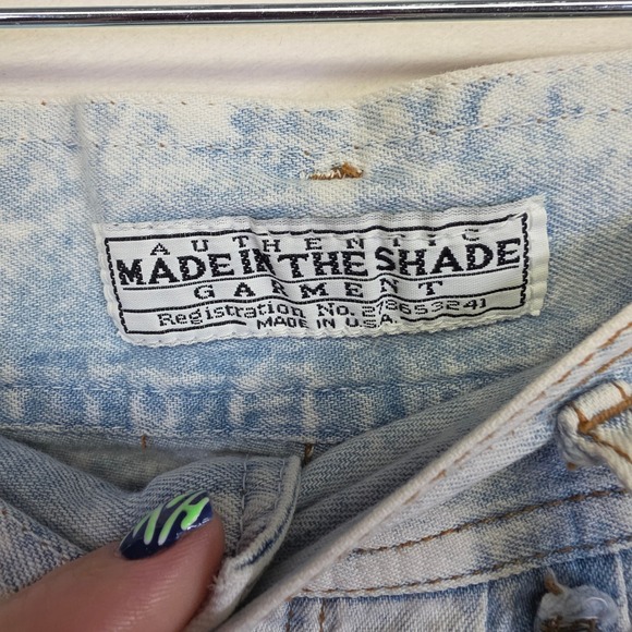 Vintage Made In The Shade Denim Shorts Womens 5 High Waist Pleated Acid Wash USA - Picture 6 of 13